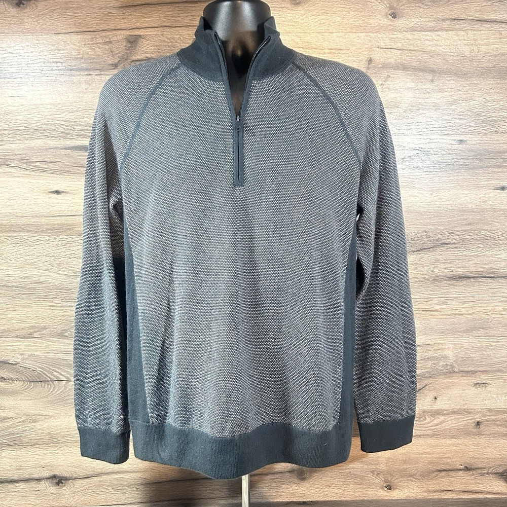 Vince  Wool Cashmere 1/4 Zip Pullover Sweater |‎ Gray Marled Size Medium